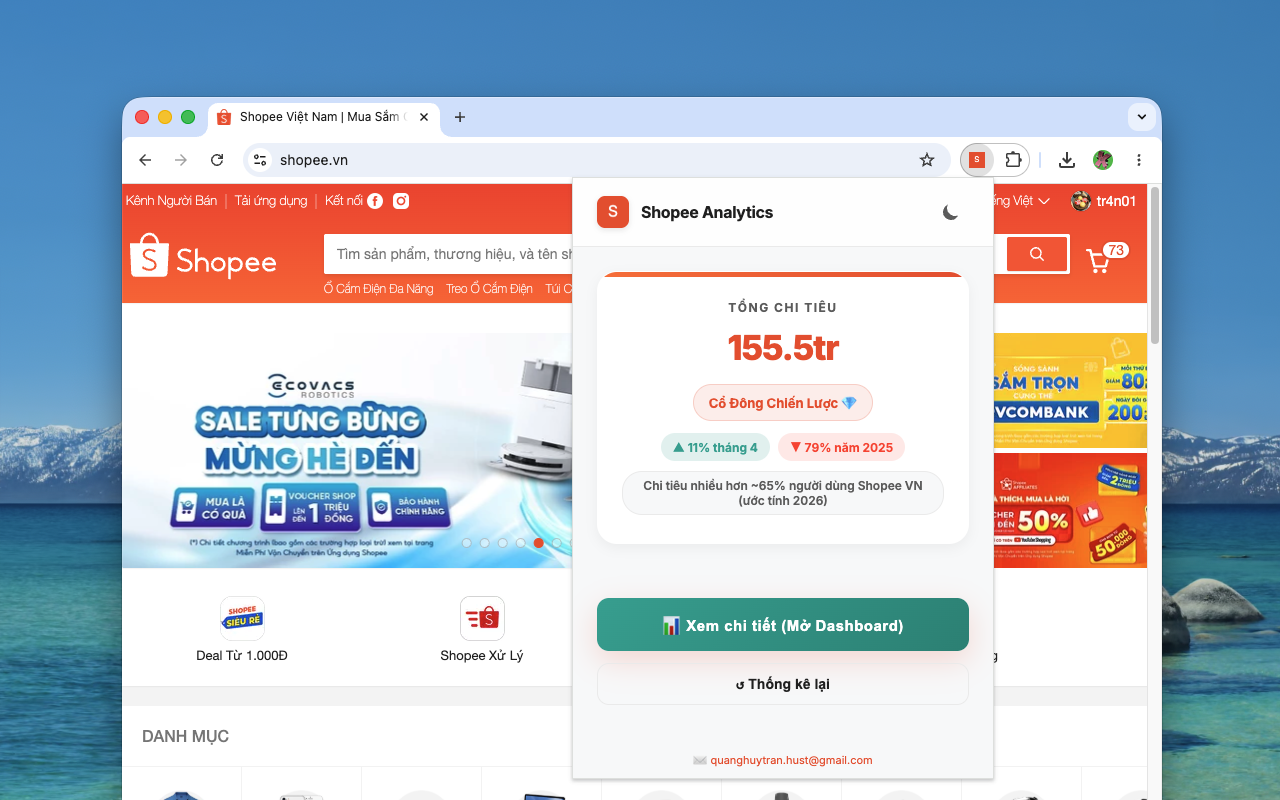 Shopee Analytics Pro Extension View