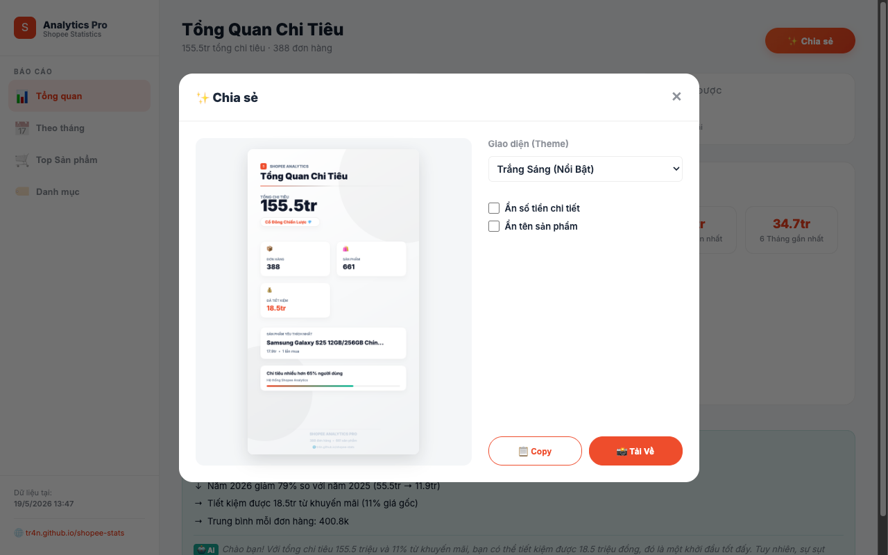 Dễ dàng chia sẻ
